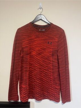 Under Armour Men's Red/Black Long-Sleeve Performance Shirt
